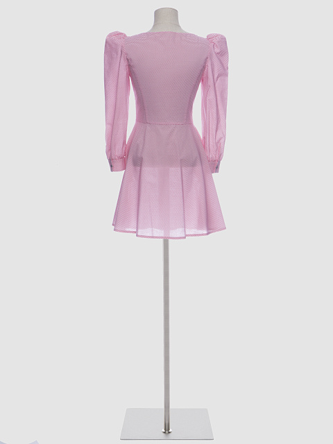 Платье из белого хлопка с сердечком, отрезная талия, вырез каре,карманы, планка,складки, 2 Платье из белого хлопка с сердечком, отрезная талия, вырез каре,карманы, планка,складки, 2