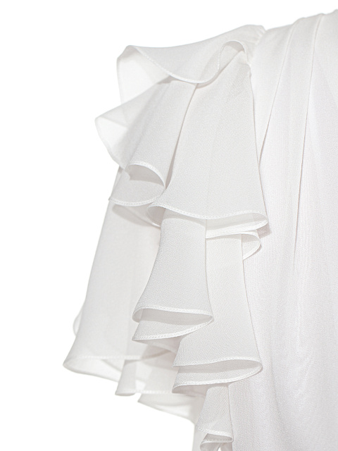 Белое платье-макси из шифона, 4