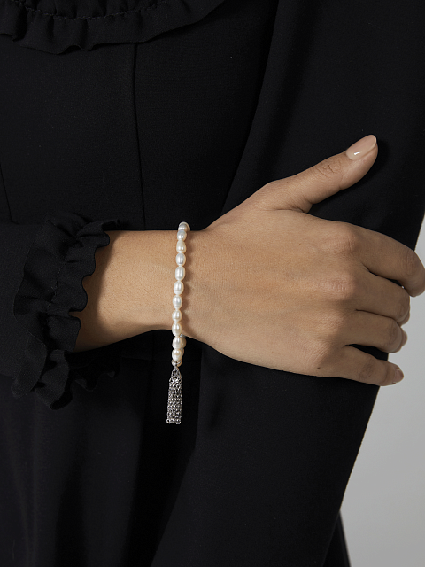 Браслет из серебра и белого жемчуга, 4