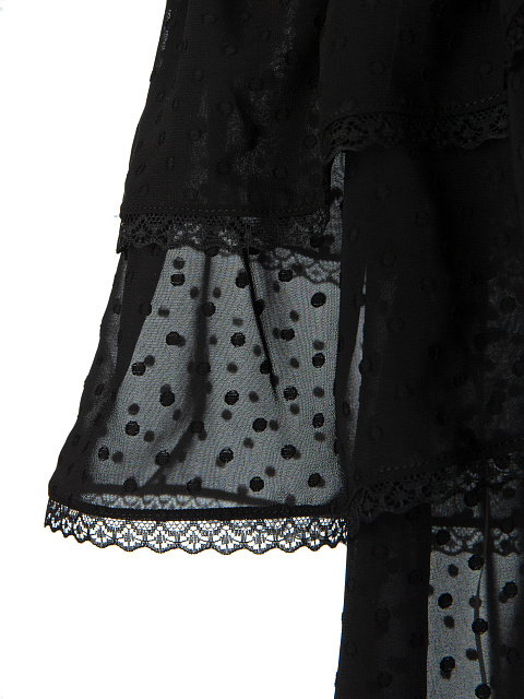 Черный шифоновый топ с открытыми плечами, 3 Черный шифоновый топ с открытыми плечами, 3