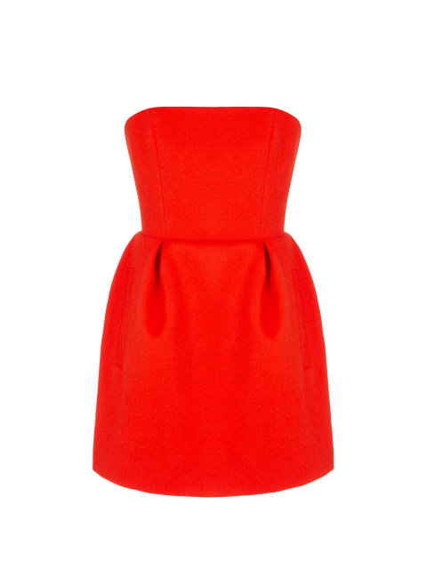 Красное корсетное платье-мини с юбкой-тюльпаном, 1