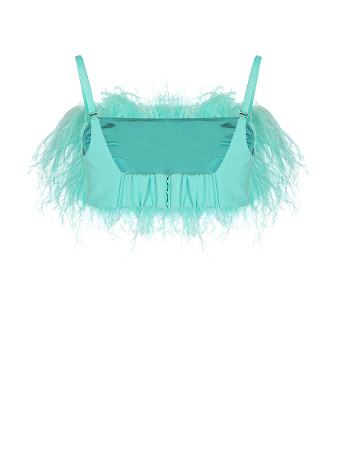 Бирюзовый топ-бра с боа, 2