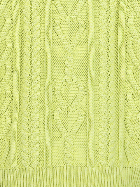 Светло-зеленый хлопковый свитер с косами, 3