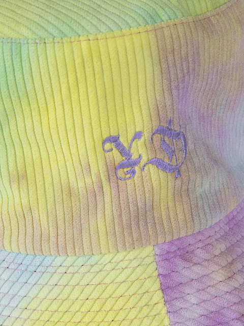 Tie-dye панама из вельвета с сиреневой вышивкой, 3 Tie-dye панама из вельвета с сиреневой вышивкой, 3