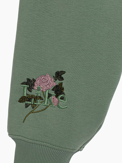 Зеленый спортивный костюм из футера с вышивкой, 7 Зеленый спортивный костюм из футера с вышивкой, 7