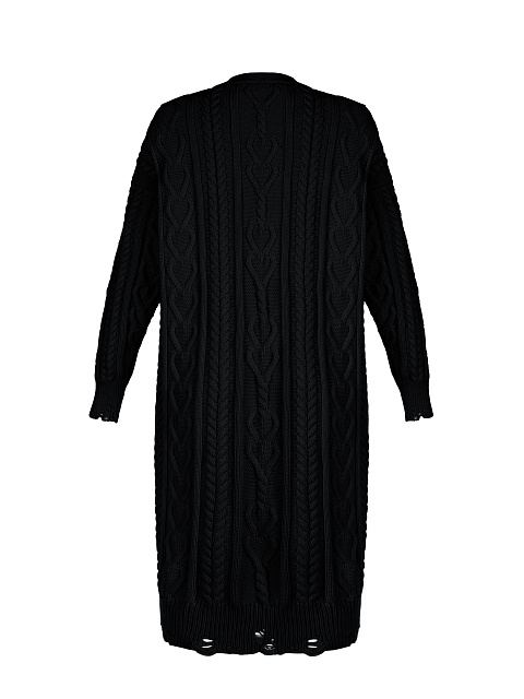 Черный хлопковый кардиган с косами, 2 Черный хлопковый кардиган с косами, 2