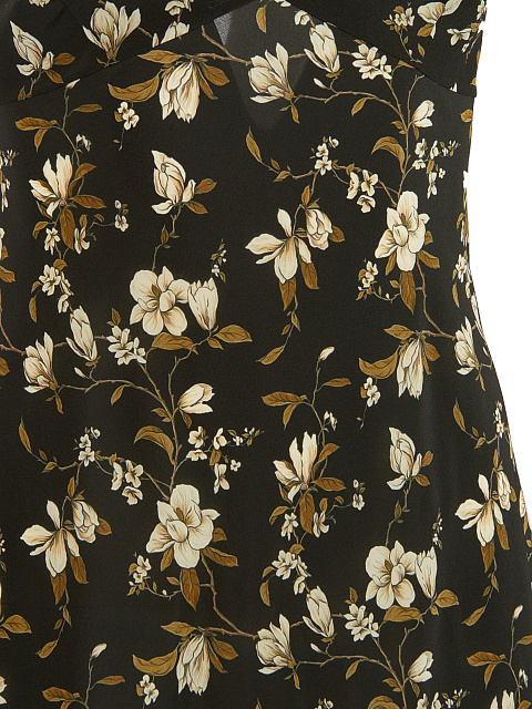 Черное шелковое платье-миди с цветочным принтом, 3 Черное шелковое платье-миди с цветочным принтом, 3