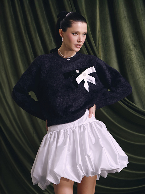 Белая юбка-баллон из тафты, 6 Белая юбка-баллон из тафты, 6