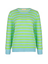 Зеленый кашемировый пуловер в полоску