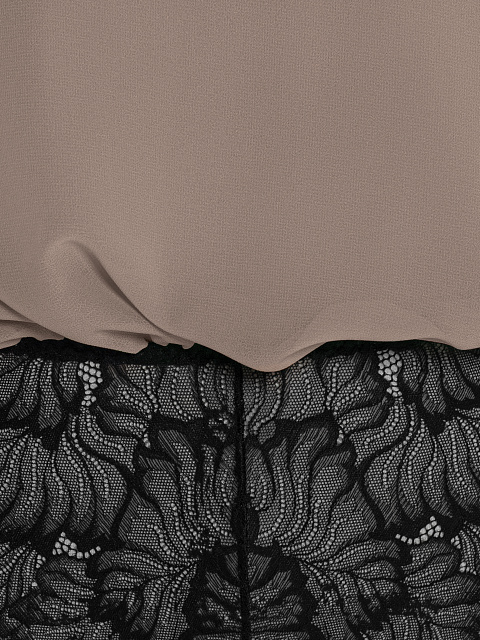 Коричневая блуза-боди с кружевом, 3