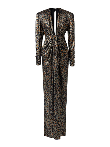 Леопардовое платье-макси, 1