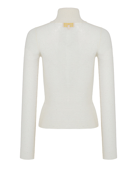 Белая полупрозрачная водолазка из шерсти мериноса, 3 Белая полупрозрачная водолазка из шерсти мериноса, 3