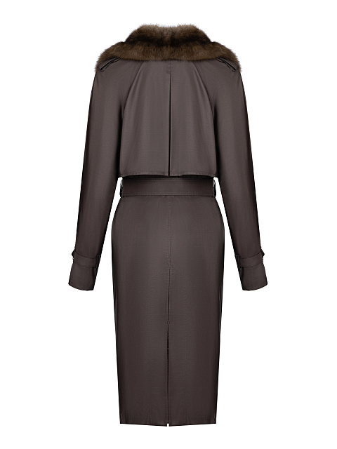 Коричневый тренч на подкладке из соболя, 9 Коричневый тренч на подкладке из соболя, 9