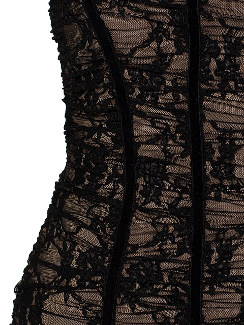 Черное платье-мини из гипюра, 4