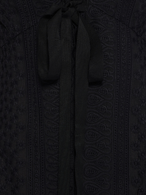 Черная блузка из хлопкового кружева, 4