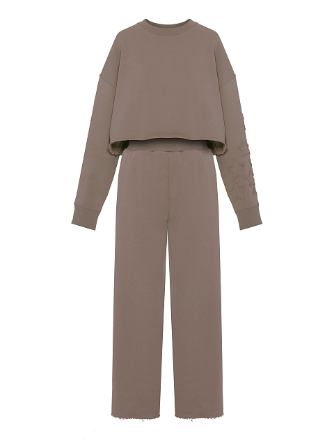 Коричневый хлопковый костюм со звездами, 1