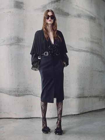 Черная блузка из шифона, 2