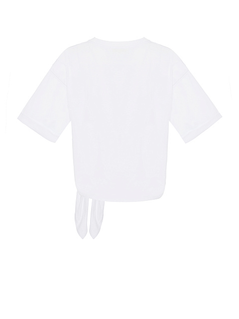 Белая футболка с завязками и черной вышивкой, 2