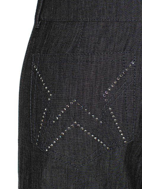 Черный джинсовый комбинезон со стразами, 5