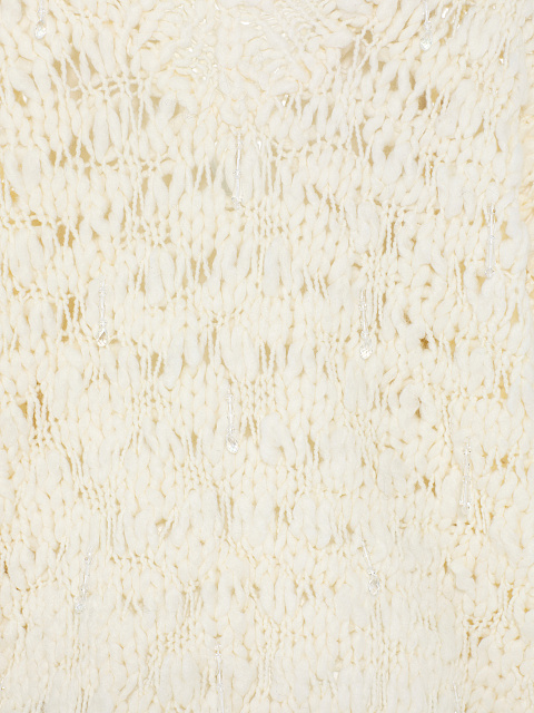 Белый пуловер из кашемира с бисером, 3