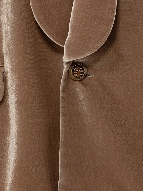 Бежевый костюм-двойка из бархата, 4