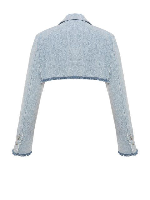 Голубой жакет-болеро из вареного денима, 2 Голубой жакет-болеро из вареного денима, 2