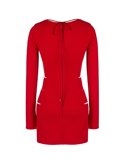 Красное платье-мини с разрезами, 2