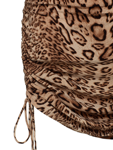 Леопардовое платье-мини из трикотажа, 4