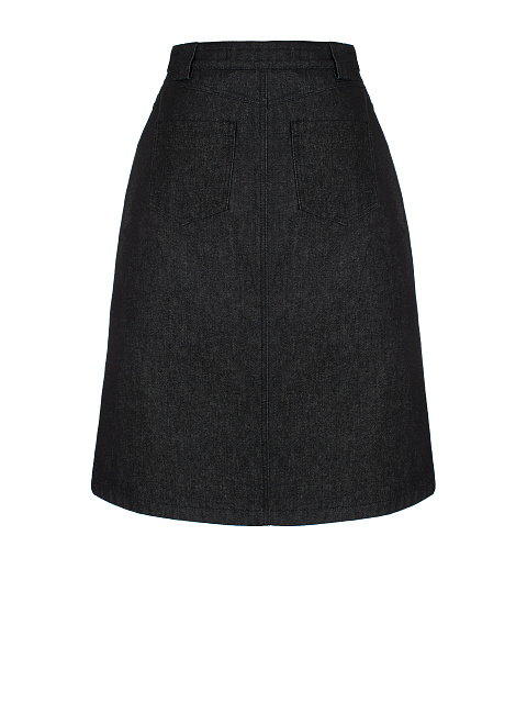 Черная юбка-миди из денима, 2 Черная юбка-миди из денима, 2