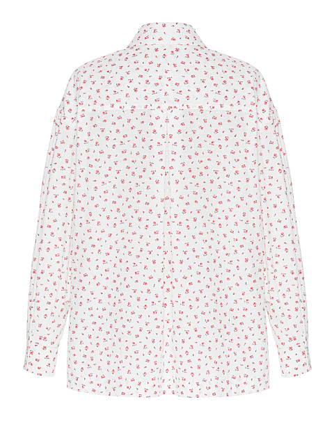 Белый костюм из муслина с красным цветочным принтом, 4