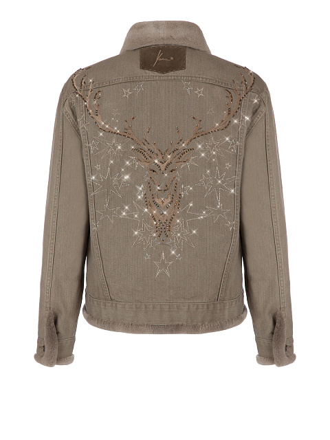 Серо-коричневая куртка с подкладом из меха норки, 2