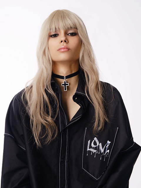 Кулон-крест из белого золота с агатом и бриллиантами круглой огранки, 4 Кулон-крест из белого золота с агатом и бриллиантами круглой огранки, 4