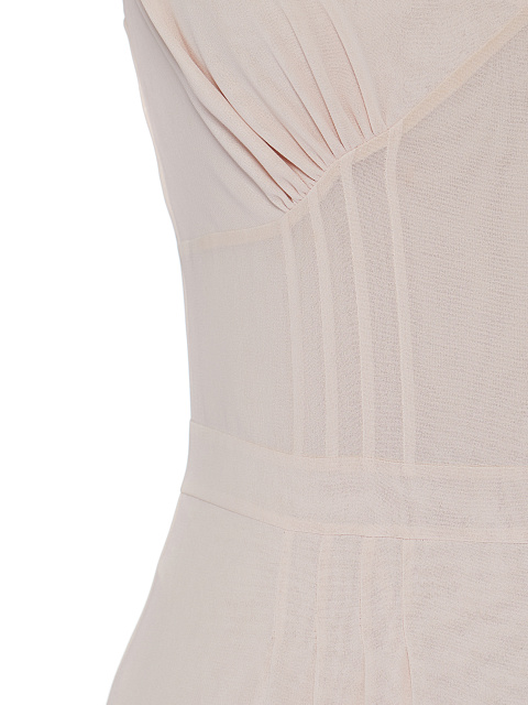 Светло-розовое платье-макси из шифона с завязками, 3