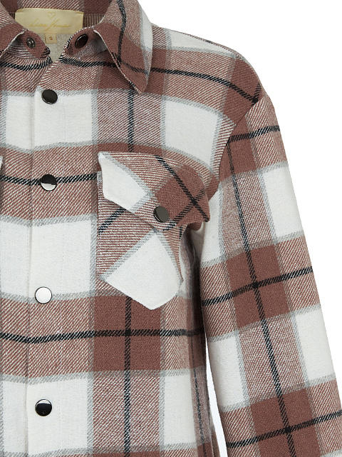 Коричнево-белая рубашка из плотной шерсти в клетку, 3 Коричнево-белая рубашка из плотной шерсти в клетку, 3