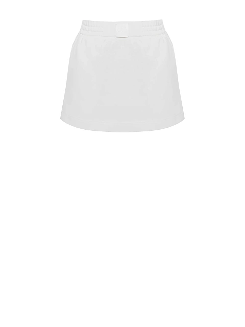 Белый костюм из футера с юбкой-мини, 3