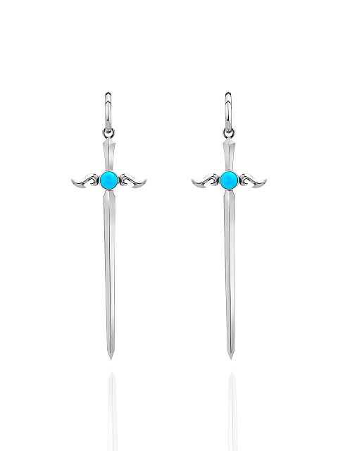 Серебряные серьги с бирюзой, 1