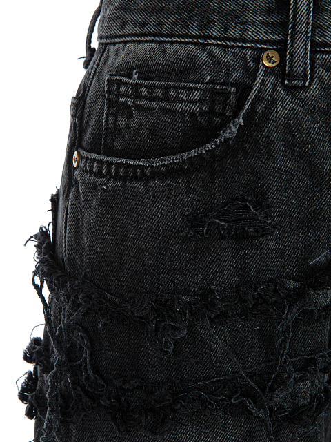Черные рваные джинсы из хлопка, 3