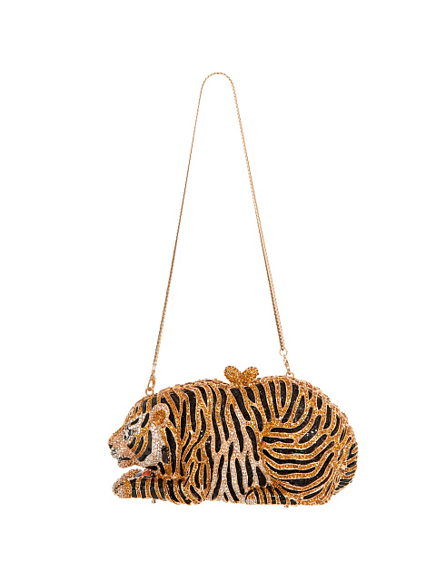 Клатч «Тигр» в золотисто-черных стразах, 1