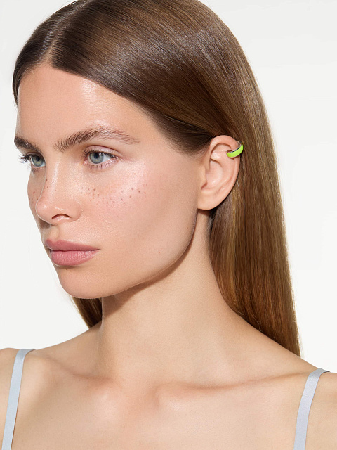 Широкий кафф из белого золота с эмалью Lime Color, 3 Широкий кафф из белого золота с эмалью Lime Color, 3