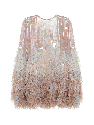 Кейп шифона с перьями, 2