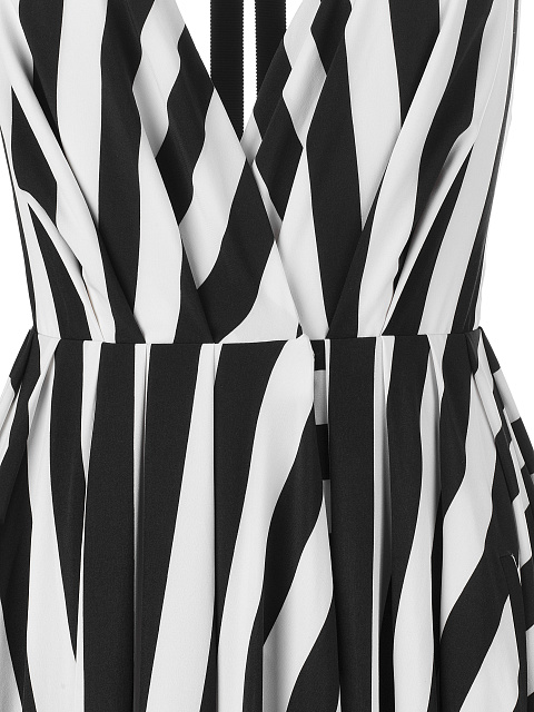 Черно-белое хлопковое платье в полоску, 3