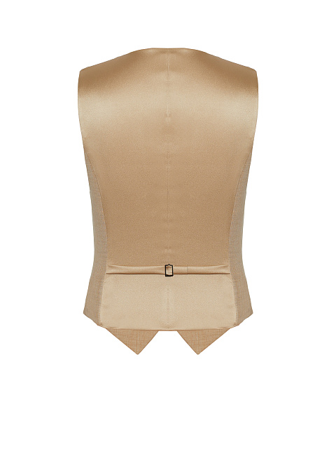 Бежевый жилет из хлопка и шелка, 2