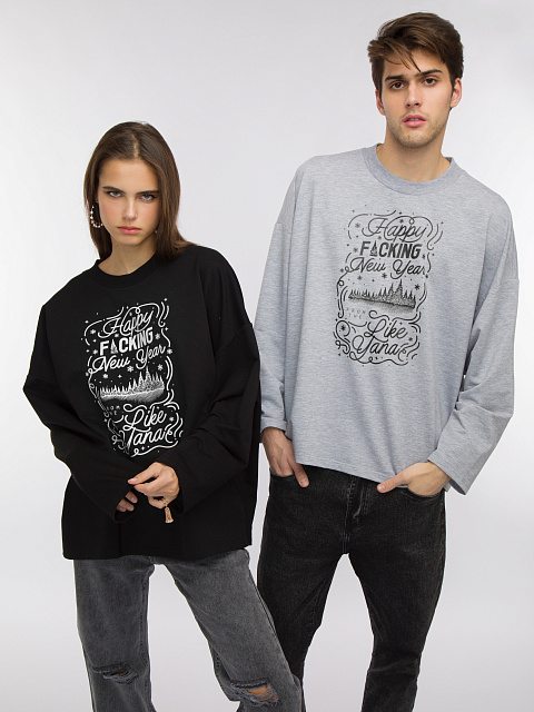 Укороченный черный лонгслив с принтом, 5 Укороченный черный лонгслив с принтом, 5