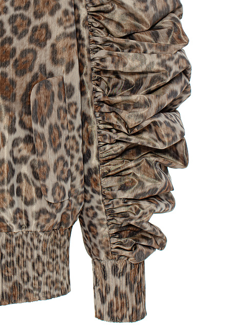 Объемный бомбер из тафты с леопардовым принтом, 3