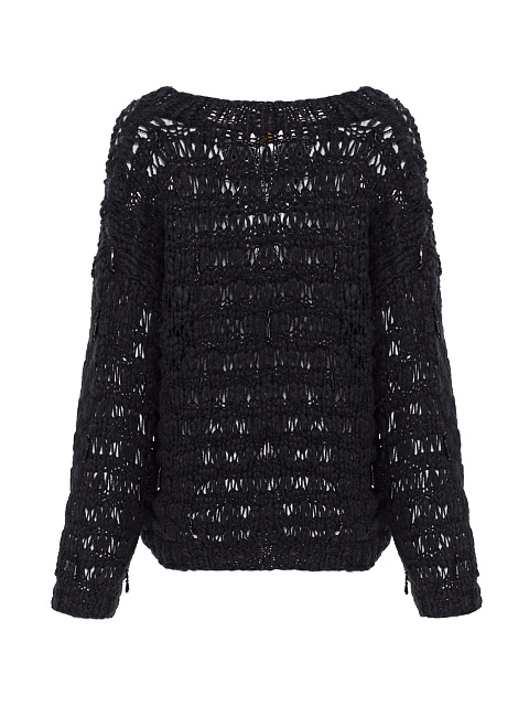 Черный пуловер из кашемира с бисером, 3 Черный пуловер из кашемира с бисером, 3
