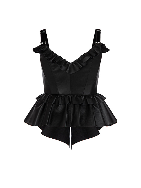 Кожаный корсетный топ с баской, 3 Кожаный корсетный топ с баской, 3