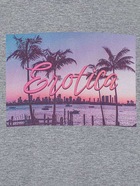 Серая хлопковая футболка с принтом, 4