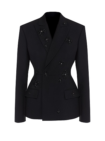 Черный жакет с вышивкой, 1