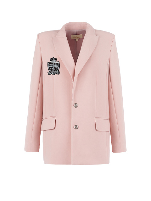 Розовый костюм-двойка с нашивкой, 4