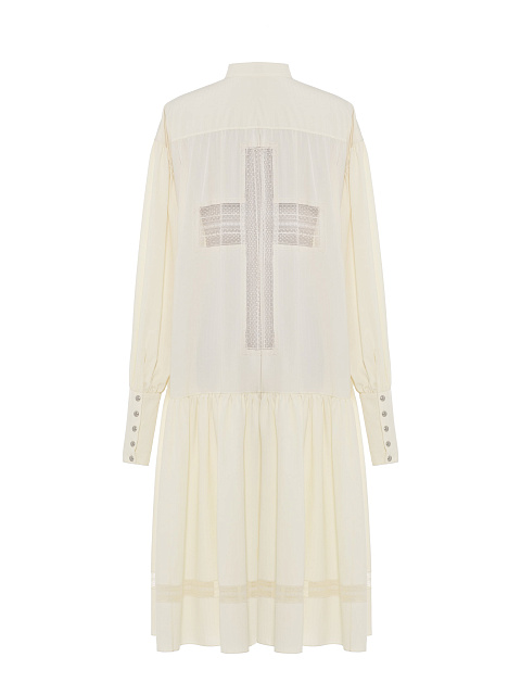 Молочное хлопковое платье-рубашка, 2 Молочное хлопковое платье-рубашка, 2